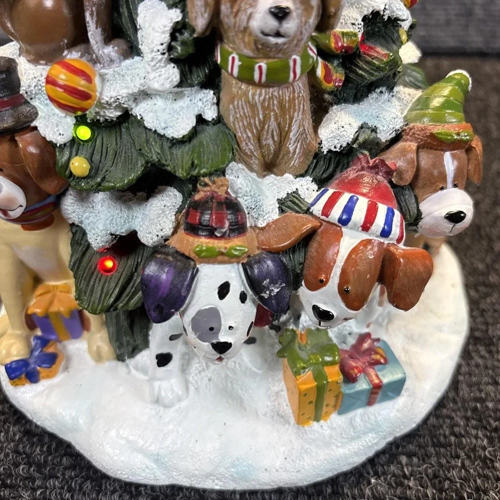 The San Francisco Co~Lighted Dog Christmas Tree~Table Top~Tested Works Great